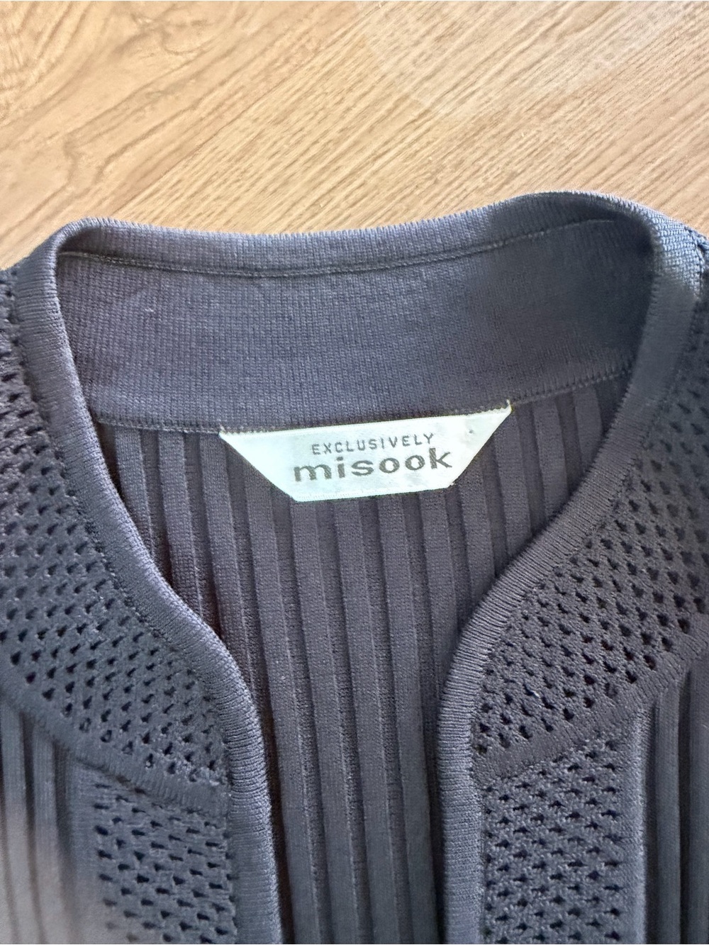 Exclusively Misook Ribbed Open-Front Long Sleeve Dress Cardigan - Picture 2 of 4